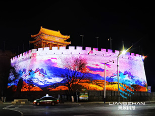 陜西榆林戶外建筑光影秀